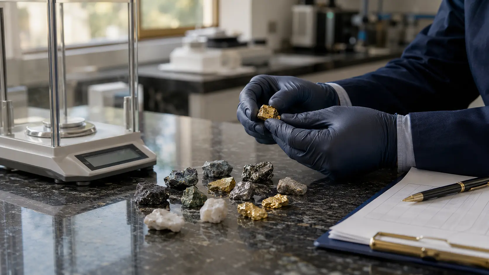 Illustrative professional mineral sample verification process